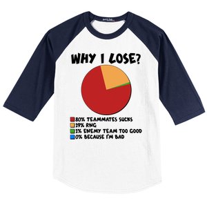 Funny Why I Lose Video Gamer Chart Baseball Sleeve Shirt