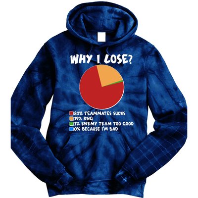 Funny Why I Lose Video Gamer Chart Tie Dye Hoodie