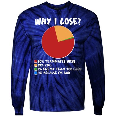 Funny Why I Lose Video Gamer Chart Tie-Dye Long Sleeve Shirt