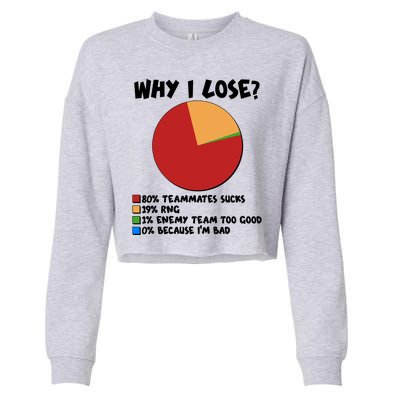 Funny Why I Lose Video Gamer Chart Cropped Pullover Crew