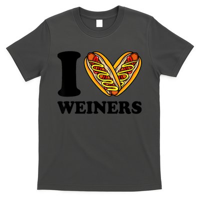 Funny Wiener I Love Weiners Hotdogs Frank Sausage Bun Gifts For Owners T-Shirt