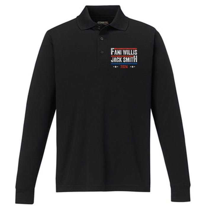 Fani Willis Jack Smith For President 2024 Performance Long Sleeve Polo