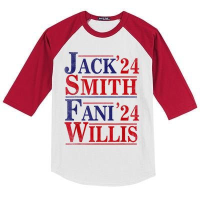 Fani Willis Jack Smith For President 2024 Kids Colorblock Raglan Jersey