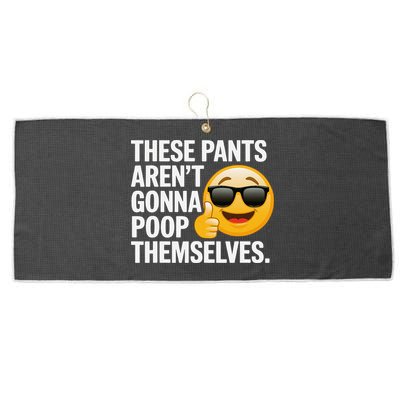 Funny Weird Joke Hilarious Sarcastic Gross Poop Meme Humor Large Microfiber Waffle Golf Towel