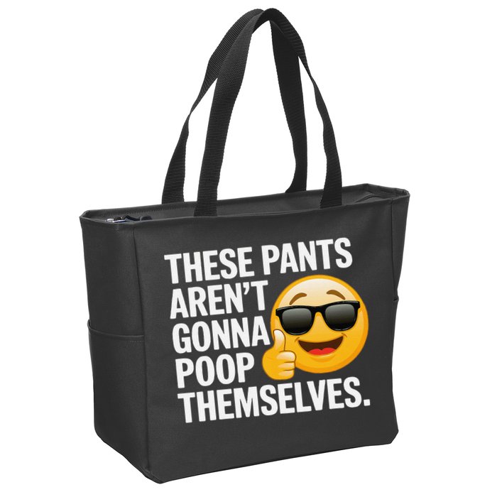 Funny Weird Joke Hilarious Sarcastic Gross Poop Meme Humor Zip Tote Bag
