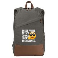 Funny Weird Joke Hilarious Sarcastic Gross Poop Meme Humor Cotton Canvas Backpack