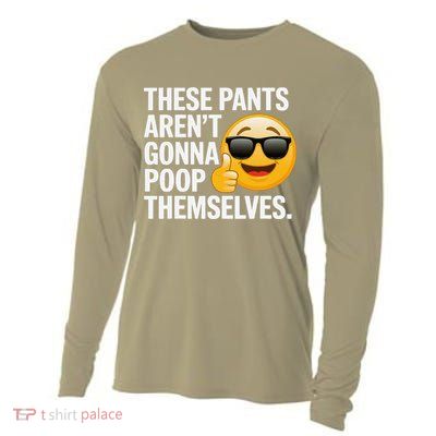 Funny Weird Joke Hilarious Sarcastic Gross Poop Meme Humor Cooling Performance Long Sleeve Crew