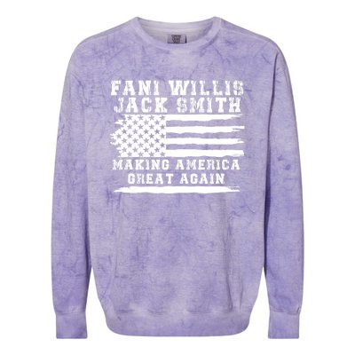 Fani Willis Jack Smith For President 2024 Retro Men Women America Flag Colorblast Crewneck Sweatshirt