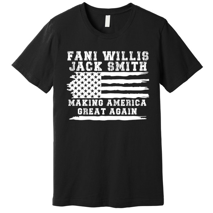 Fani Willis Jack Smith For President 2024 Retro Men Women America Flag Premium T-Shirt