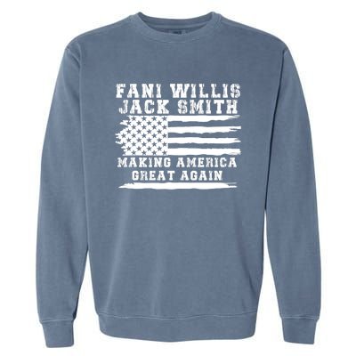 Fani Willis Jack Smith For President 2024 Retro Men Women America Flag Garment-Dyed Sweatshirt