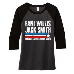 Fani Willis Jack Smith For President 2024 Funny Political Design Women's Tri-Blend 3/4-Sleeve Raglan Shirt