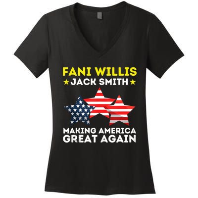 Fani Willis Jack Smith Funny President Of 2024 Saying Women's V-Neck T-Shirt