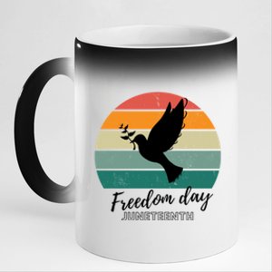 Freedom Wings: Junenth Celebration Gift 11oz Black Color Changing Mug