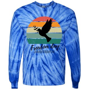 Freedom Wings: Junenth Celebration Gift Tie-Dye Long Sleeve Shirt