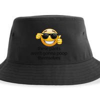 Funny Weird Joke Hilarious Sarcastic Gross Poop Meme Humor Sustainable Bucket Hat