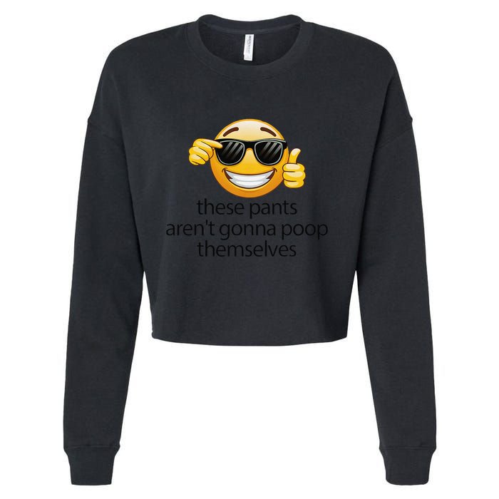 Funny Weird Joke Hilarious Sarcastic Gross Poop Meme Humor Cropped Pullover Crew