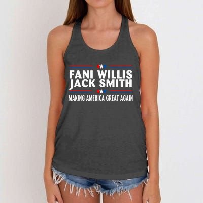 Fani WIllis Jack Smith Making America Great Again Women's Knotted Racerback Tank