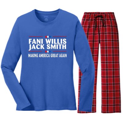 Fani WIllis Jack Smith Making America Great Again Women's Long Sleeve Flannel Pajama Set 