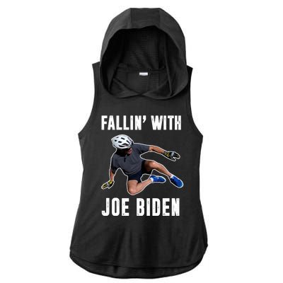 Fallin With Joe Biden Funny Bicycle Ladies PosiCharge Tri-Blend Wicking Draft Hoodie Tank