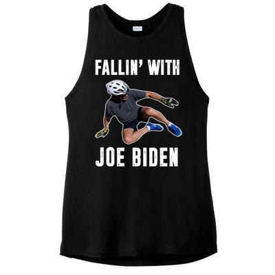 Fallin With Joe Biden Funny Bicycle Ladies PosiCharge Tri-Blend Wicking Tank