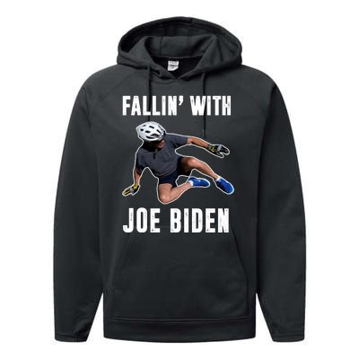 Fallin With Joe Biden Funny Bicycle Performance Fleece Hoodie