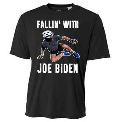 Fallin With Joe Biden Funny Bicycle Cooling Performance Crew T-Shirt