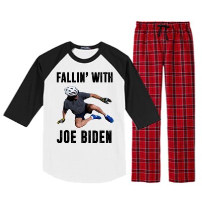 Fallin With Joe Biden Funny Bicycle Raglan Sleeve Pajama Set