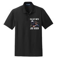 Fallin With Joe Biden Funny Bicycle Dry Zone Grid Polo