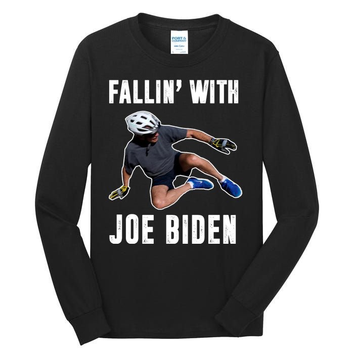 Fallin With Joe Biden Funny Bicycle Tall Long Sleeve T-Shirt