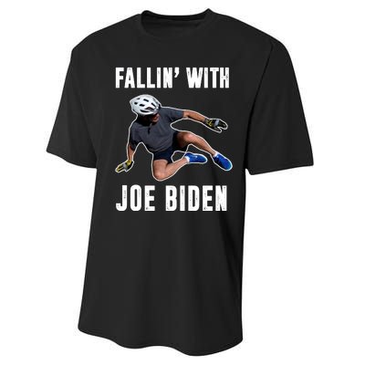 Fallin With Joe Biden Funny Bicycle Performance Sprint T-Shirt