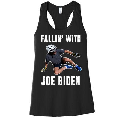 Fallin With Joe Biden Funny Bicycle Women's Racerback Tank