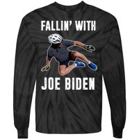 Fallin With Joe Biden Funny Bicycle Tie-Dye Long Sleeve Shirt