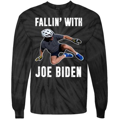 Fallin With Joe Biden Funny Bicycle Tie-Dye Long Sleeve Shirt