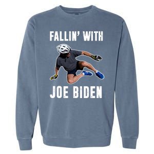 Fallin With Joe Biden Funny Bicycle Garment-Dyed Sweatshirt