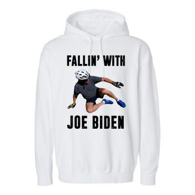 Fallin With Joe Biden Funny Bicycle Garment-Dyed Fleece Hoodie