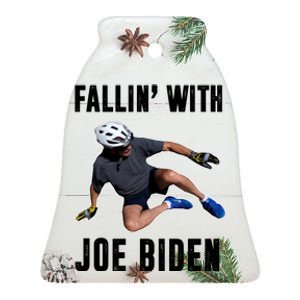 Fallin With Joe Biden Funny Bicycle Ceramic Bell Ornament