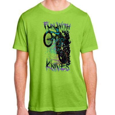 Fun With Knives Bike Trickster Rider Adult ChromaSoft Performance T-Shirt