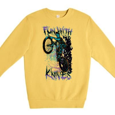 Fun With Knives Bike Trickster Rider Premium Crewneck Sweatshirt