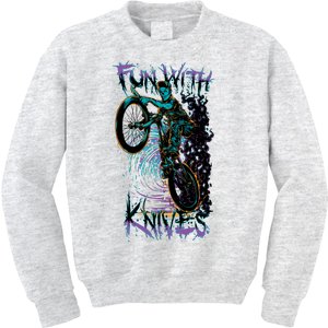 Fun With Knives Bike Trickster Rider Kids Sweatshirt