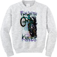 Fun With Knives Bike Trickster Rider Kids Sweatshirt