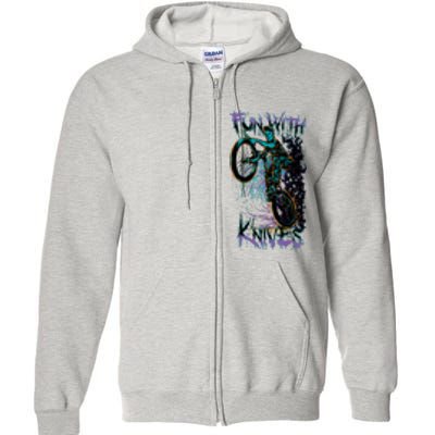 Fun With Knives Bike Trickster Rider Full Zip Hoodie