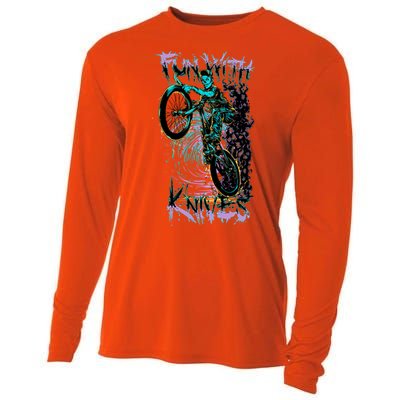 Fun With Knives Bike Trickster Rider Cooling Performance Long Sleeve Crew