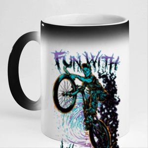 Fun With Knives Bike Trickster Rider 11oz Black Color Changing Mug