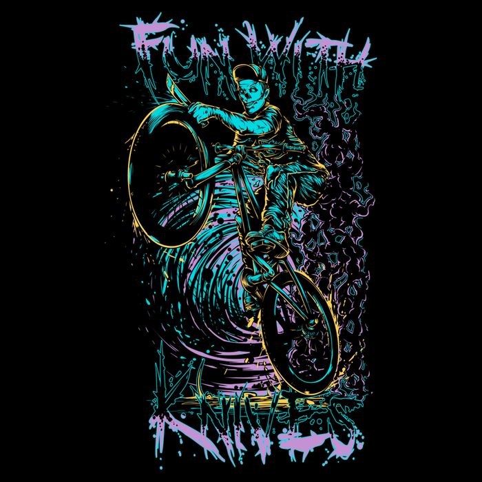 Fun With Knives Bike Trickster Rider Flatbill Hat