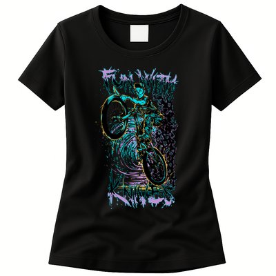 Fun With Knives Bike Trickster Rider Womens T-Shirt