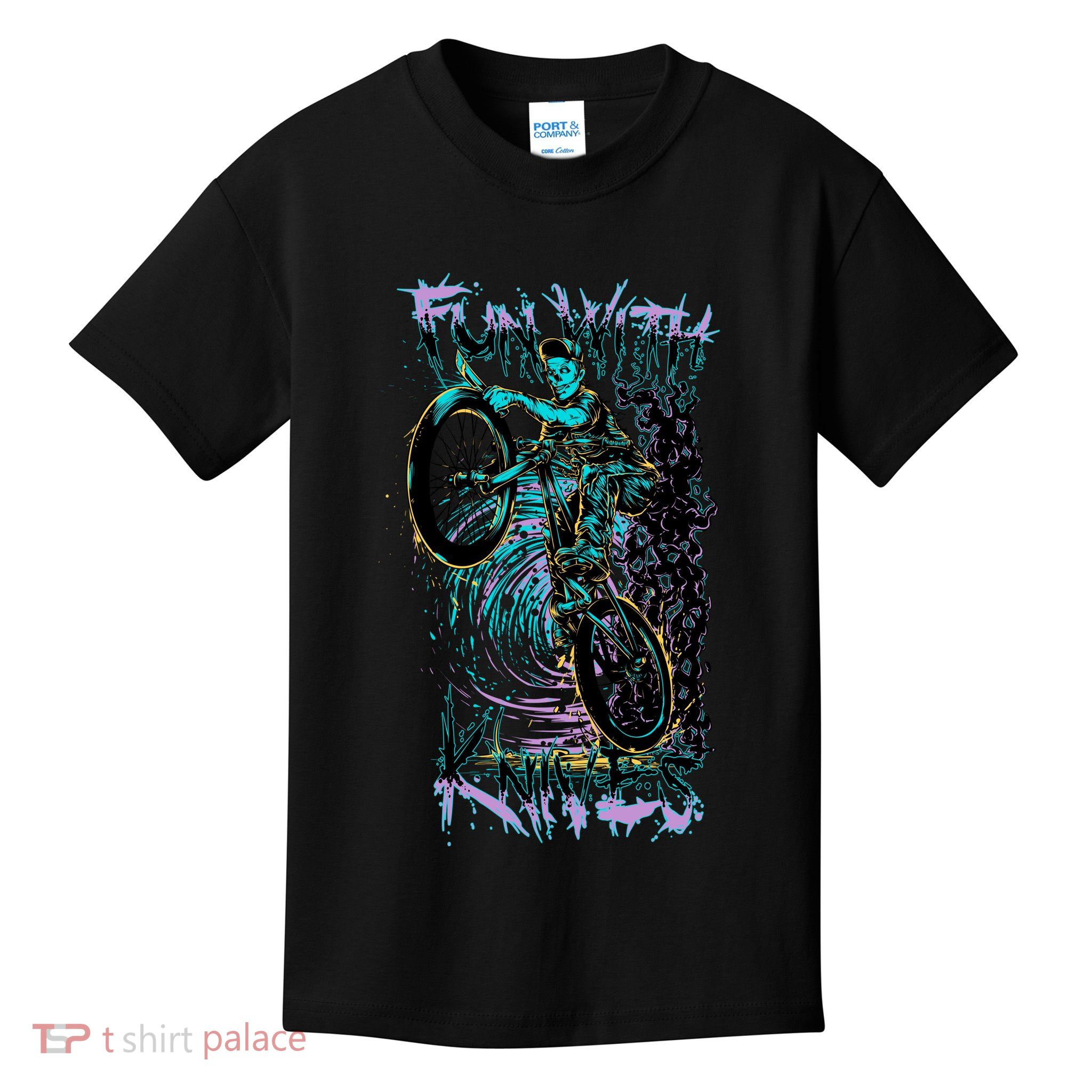Fun With Knives Bike Trickster Rider Kids T-Shirt