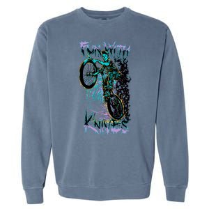 Fun With Knives Bike Trickster Rider Garment-Dyed Sweatshirt