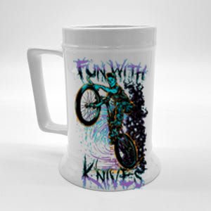 Fun With Knives Bike Trickster Rider Beer Stein