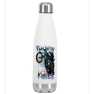 Fun With Knives Bike Trickster Rider Stainless Steel Insulated Water Bottle