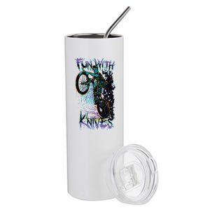 Fun With Knives Bike Trickster Rider Stainless Steel Tumbler